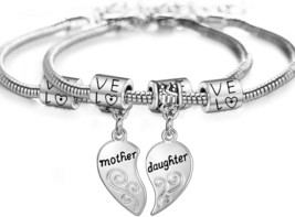 2PCs Matching Heart Mother Daughter Bracelet - £21.17 GBP