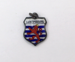 Luxembourg Shield Vintage Charm Sterling Silver 925 and Enamel - £16.81 GBP