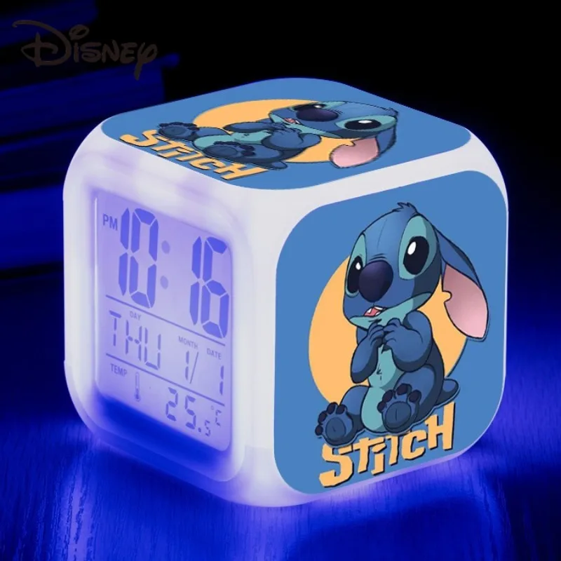 Lilo and Stitch Disney Alarm Clock Kawaii Cartoon Anime -8x8x8CM Stitch-02 - $10.52