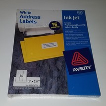NEW Avery 6245 Ink Jet 2100 White Address Labels 1&quot; x 2 5/8&quot; SEALED VTG NOS - £11.83 GBP