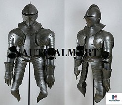 Medieval Steel Suit Of Armor Halloween Reenactment Costume - £626.13 GBP