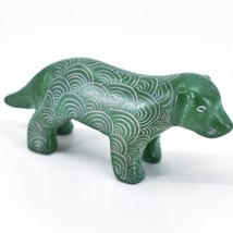 Vaneal Group Hand Carved Kisii Soapstone Green Standing Puppy Dog Figurine Kenya - £12.73 GBP