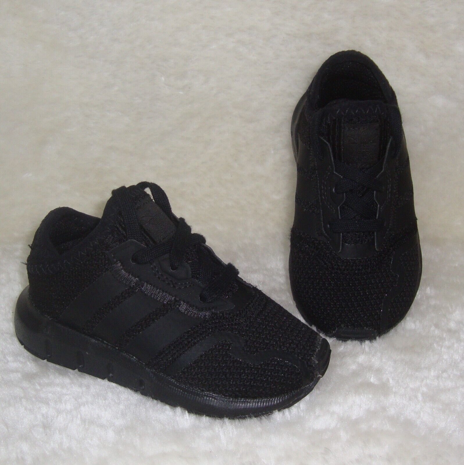 Adidas Swift Run Black Unisex Baby Sneakers Lace Up Shoes TODDLER Size U... - $24.74