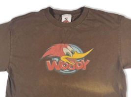 Vintage 1990&#39;s Woody Woodpecker Brown T-Shirt w/Licensed Sewn Tag, Men&#39;s Large - £26.58 GBP