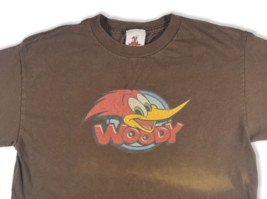 Vintage 1990&#39;s WOODY WOODPECKER Brown T-Shirt w/Licensed Sewn Tag, Men&#39;s... - £26.56 GBP