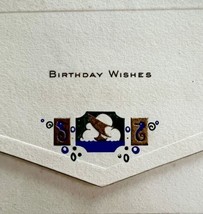 Birthday Envelope Greeting Card Victorian Embossed Nautical Seahorses PC... - $19.99