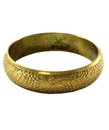 Art Nouveau Hollow Brass Bangle Bracelet Flowers Floral - $9.17 CAD