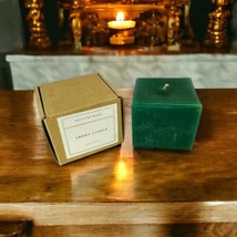 Pottery Barn Aroma Candle Pine Scented Square Dark Green Block Box Christmas - $27.93
