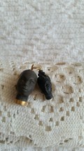 Male and Female African Faces Black Coral Pendants on 18K Gold - £237.34 GBP