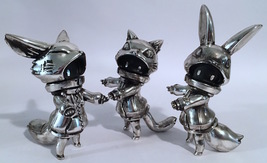 Cherri Polly (Baketan) "Brushed Silver" Set of Cat, Rabbit, Fox Girls RARE and L image 3