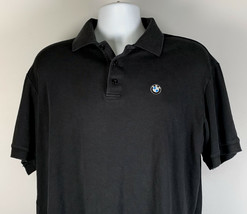 BMW Golf Polo Shirt Mens Large Black Cotton Embroidered Logo - £20.28 GBP