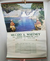 Vtg Millard Whitney 1951 Wall Calendar Hanging Advertising Fly Fishing Maine USA - £38.54 GBP