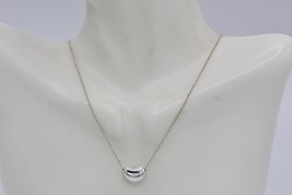 Tiffany &amp; Co. 925 Sterling Silver Elsa Peretti Bean Necklace 12mm (16&quot; L... - $233.40