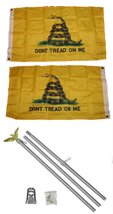 AES 2x3 2&#39;x3&#39; Gadsden Don&#39;t Tread On Me Yellow Snake Double Sided 2ply Flag Alum - £31.22 GBP