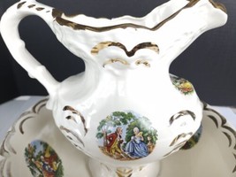 1868 George and Martha Washington Large Water Pitcher and Basin Gold Trim - £51.50 GBP