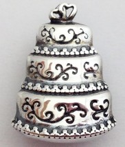 Lori Bonn Bons &quot;Let Them Eat Cake&quot; Slide Charm 212173 Sterling Silver, New - $698.62 MXN