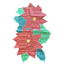Large Poinsettia Christmas Holidays House Flag Banner 52 x 30.5 Double S... - £12.64 GBP