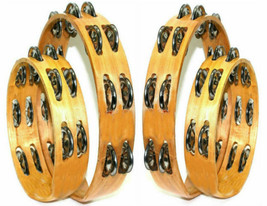 TAMBOURINES SET OF TWO (2) NEW HEADLESS 1st QUALITY TWO ROWS JINGLES - C... - £17.96 GBP