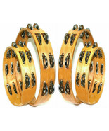 TAMBOURINES SET OF TWO (2) NEW HEADLESS 1st QUALITY TWO ROWS JINGLES - C... - $22.50