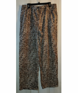 NEW WOMENS LIZ Claiborne LEOPARD PRINT SUPER SOFT FLANNEL PAJAMA PANT  S... - $26.95