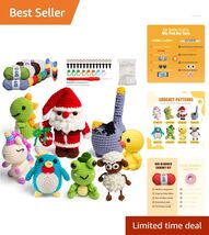 Colorful 8-Piece Crochet Kit with Hypoallergenic Yarn &amp; Professional Sup... - $62.32