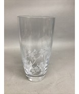 Floral Etched Glass Flower Vase - 10”Hx5”D - €17,18 EUR