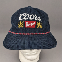 Coors Banquet Beer Corduroy Snapback Cap Hat Trucker Rope Navy Blue Mad Engine - £15.12 GBP