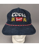 Coors Banquet Beer Corduroy Snapback Cap Hat Trucker Rope Navy Blue Mad ... - £15.12 GBP