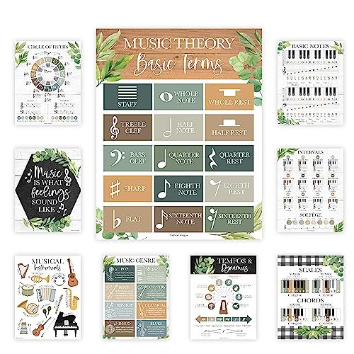 Farmhouse Music Posters | Set of 9 | Music Classroom - $19.99