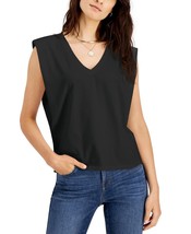 MSRP $35 Inc International Concepts Strong-Shoulder V-Neck T-Shirt Black Size XS - £7.03 GBP