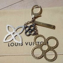Auth Louis Vuitton Monogram Flower Bijoux Sac Tapage Gold/Silver Bag Charm - £264.00 GBP