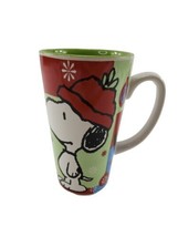 Gibson Home Snoopy Happy Holidays Latte Coffee Mug Cup 16oz Holiday Stoneware - £13.53 GBP