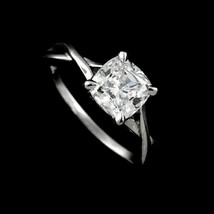 2.00Ct Cushion Cut Simulated Diamond White Gold Plated Engagement Ring Size 5.5 - £106.47 GBP