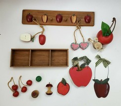 Apple Wooden Lot Home Classroom Decoration Country lot of 13 - £19.61 GBP