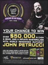 Dream Theater John Petrucci Ernie Ball guitar strings contest 8 x 11 ad print - £3.38 GBP