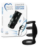 Doctor Love&#39;s Zinger Vibrating Cock Cage - Black - £11.55 GBP