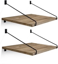 Maxpeuvon Deep Floating Shelves Set Of 2, 12 Inch Deep Rustic Wood Wall Shelf - £41.40 GBP