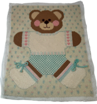 Vintage Completed Dimensions BUNDLE OF JOY Bear Hugs Needlepoint Nursery... - £19.44 GBP