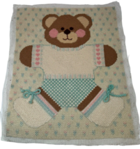 Vintage Completed Dimensions BUNDLE OF JOY Bear Hugs Needlepoint Nursery... - £19.43 GBP