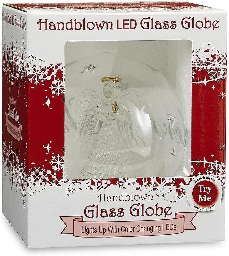 Handblown LED Glass Globe Lighted Angel Color Changing NEW - $26.92