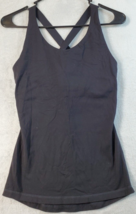 prAna Tank Top Womens Size XS Black Knit Sleeveless Round Neck Cross Back Logo - £12.41 GBP