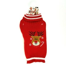 Pet Puppy Dog XS Red Nose Reindeer Christmas Winter Sweater - £8.94 GBP