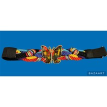 Butterfly Boho Chic Enamel Buckle Hook &amp; Loop Closure Adjustable Belt 3 ... - $18.80