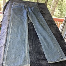 Levis Jeans Mens 35x34 Blue 505 Regular Straight American Medium Wash Denim - £17.00 GBP