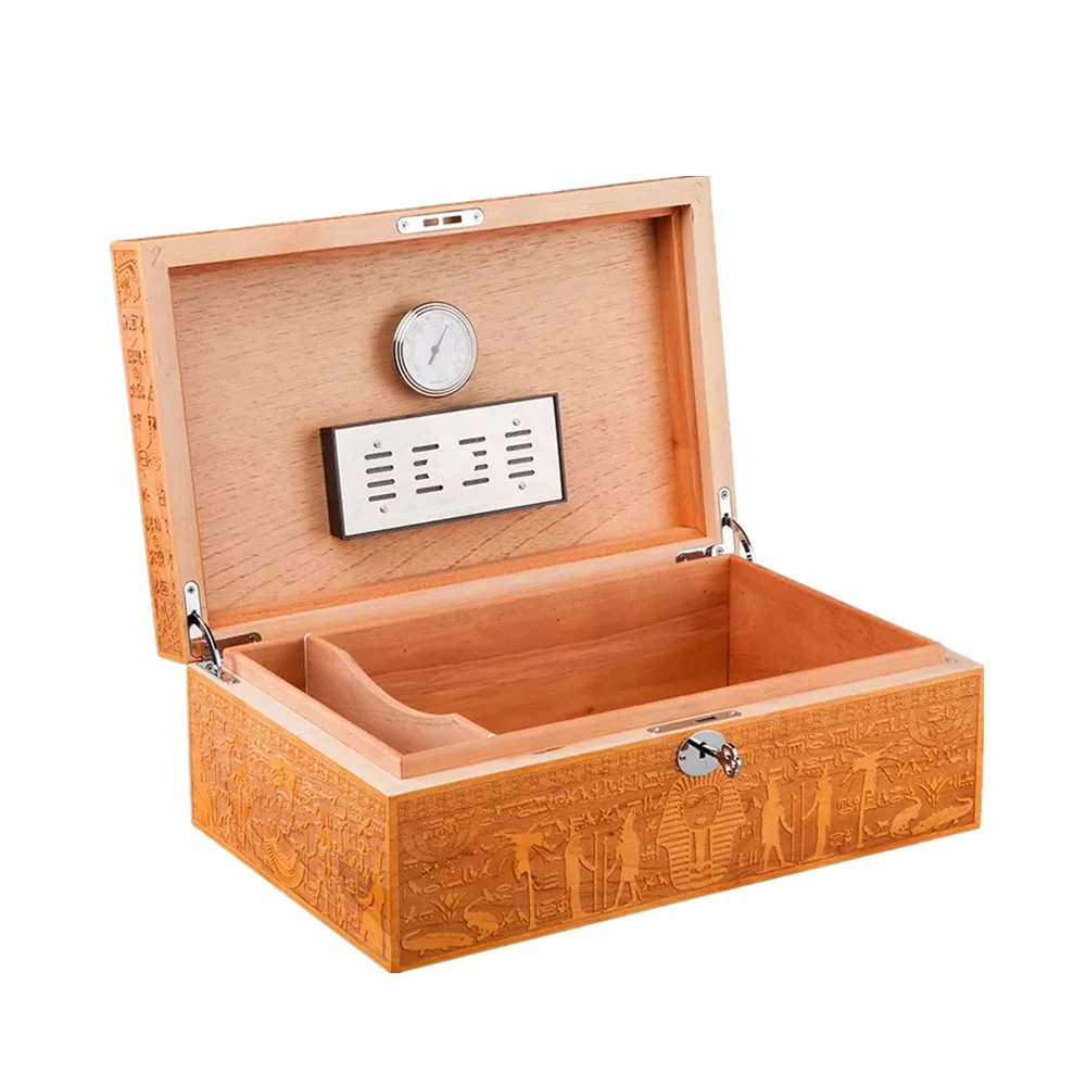 Yun YiCustom high glossy cedar en cabinet handmade craved moisturizing cigar hum - £653.97 GBP