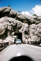 1957 Mountain Tunnel view from Car Badlands Red-Border Kodachrome Slide - £2.73 GBP