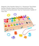 Magnetic Color and Number Maze with Magnetic Pen Wooden Magnetic Countin... - $36.67 CAD