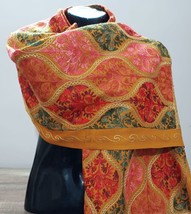 Kashmiri Aari Embroidered Wool Pashmina boho kullu Shawl Scarf wedding w... - $734.65 MXN