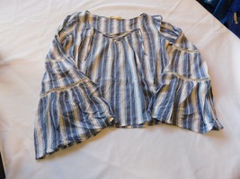 Hollister Women&#39;s Junior&#39;s Size XS xsmall Long sleeve shirt top Blue Stripe GUC - £23.45 GBP
