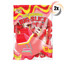 2x Bags The Original Big Slice Pops Cherry Flavor | 48 Lollipops Per Bag - £19.68 GBP